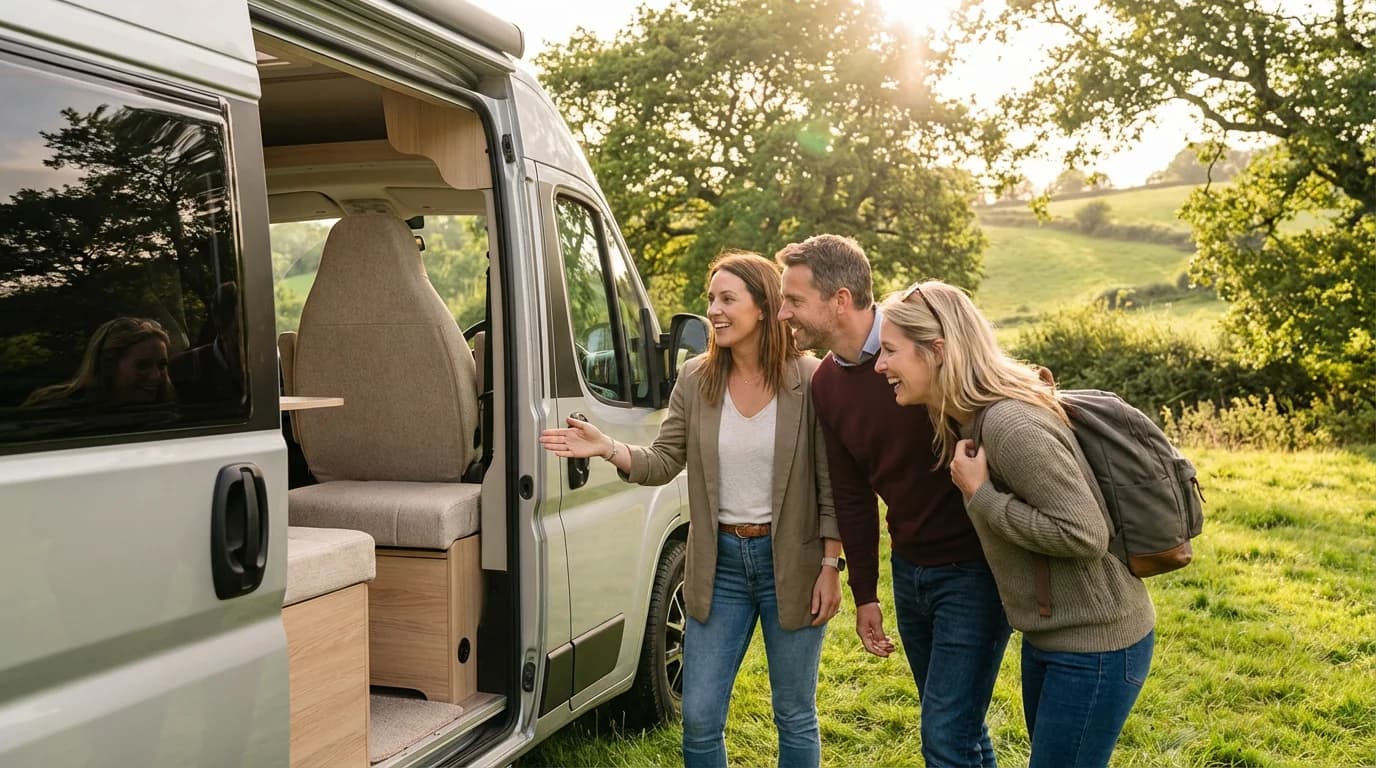 Doradca CamperTrader z klientem przy kamperze – obsługa klienta i wsparcie